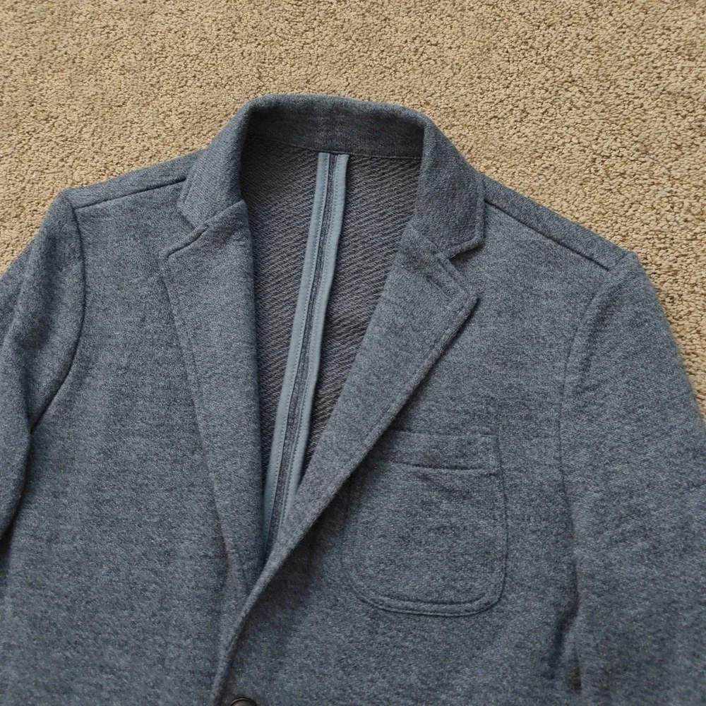 FAHERTY Mens Knit Blazer XS Gray Cotton Blend Casual Prep Tailored Jacket